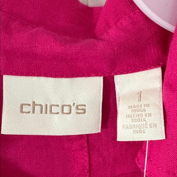 Chicos Linen Cropped Trench Jacket - Picture 9 of 9
